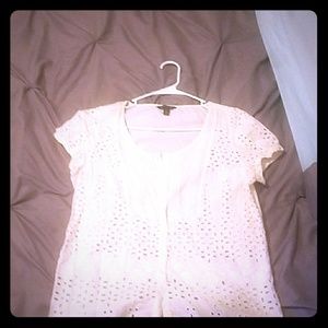 American Eagle eyelet shirt, cream
